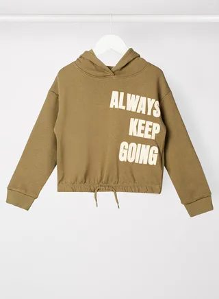 Kids Slogan Relaxed Hoodie 