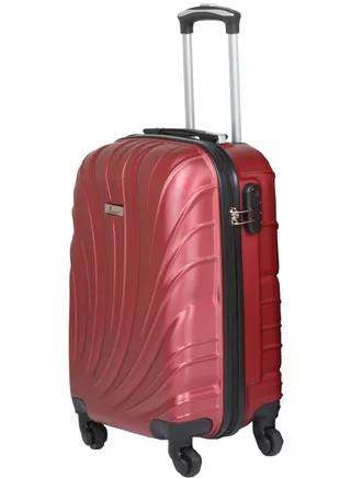Hard Case Travel Bag Luggage Trolley for Unisex ABS Lightweight Suitcase with 4 Spinner Wheels KH115 Burgundy 