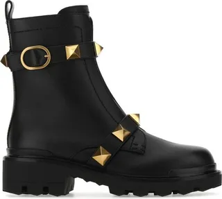 Valentino Garavani Roman Stud Round Toe Combat Boots