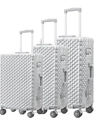 3 Pieces Aluminium Hardside 360 degree Spinner Wheels Trolley Luggage Set with TSA Lock 20/24/28 Inch 