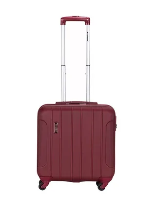 Single Hardside Spinner 4 Wheels Cabin Trolley Luggage With Number Lock 16 Inches Burgundy 