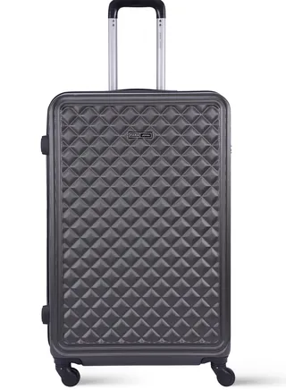 Retro Cabin Size ABS Hardside Spinner Luggage Trolley 20 Inch Grey 