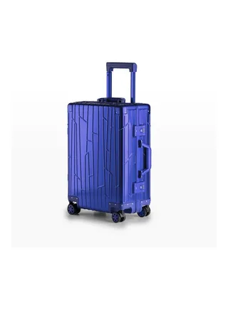 Ultra-Light Expandable Spinner Wheels Hardside Small Cabin Luggage Trolley Blue 