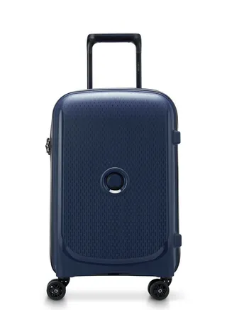 Delsey Belmont+ 55cm Hardcase 4 Double Wheel Non-Expandable Cabin Luggage Trolley Blue 