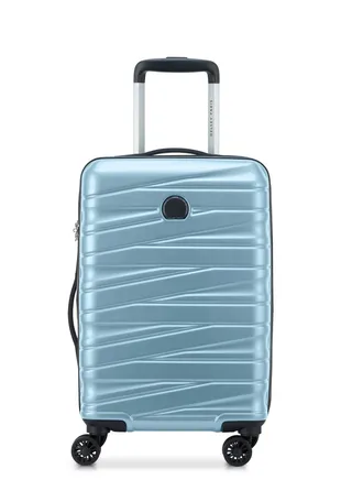 Delsey Tiphanie 55cm Hardcase 4 Double Wheel Expandable Cabin Luggage Trolley Case Aqua - 00389280142ME 