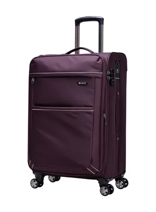 Soft Shell Travel Bag Expandable Luggage Trolley for Unisex Polyester Light Weight Suitcase with TSA Lock 4 Quiet Double Spinner Wheels V6093SZ 
