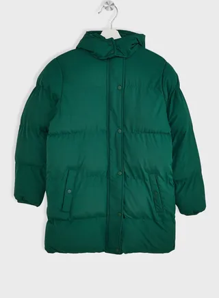 Girls Padded Hooded Longline Jacket 