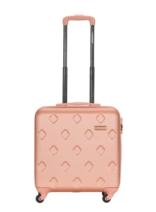 Single Hardside Spinner 4 Wheels Cabin Trolley Luggage With Number Lock 16 Inches Rose Pink 