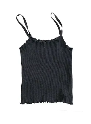 Women Solid Strappy Tank Top Black 