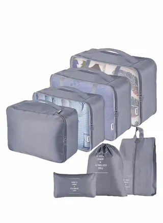 7Pcs SET Travel Luggage Organizer Packing Cubes Set Storage Bag Waterproof Laundry Bag Traveling Accessories 