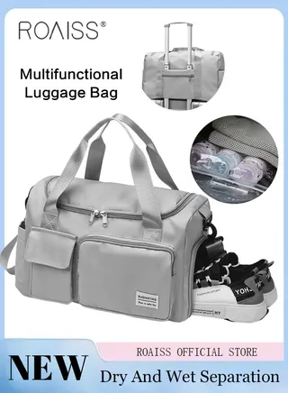 Duffle Bag for Women Sports with Wet Pocket Shoe Compartment Overnight Weekender Travel Bag Thicken Sports Tote Gym Bag Workout Carry on Bag with Adjustable Strap 