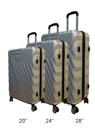 3 Pieces ABS Hardside 360 Degree Spinner Wheels Trolley Luggage Set  20/24/28 Inch 