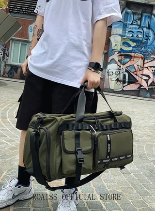 Large-Capacity Travel Bag Men's Short-Distance Luggage Backpack College Students Boarding Backpack Dry and Wet Separation Fitness Bag 