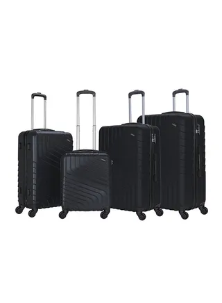 4 Pack Of Hardside Spinner Number Locked Luggage Trolley 