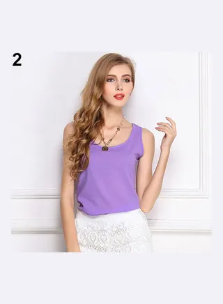 Chiffon Vest Top Purple 