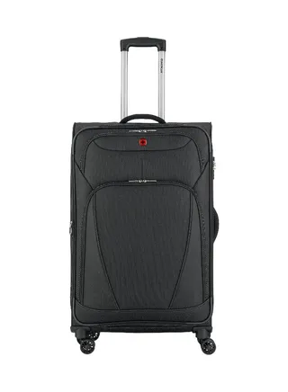 Wenger Beaumont Lite  Medium Softside Expandable 80cm Check-In Luggage Trolley Black - 612383 