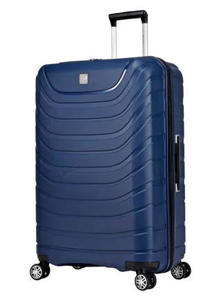 Knight Hard Case Travel Bag Luggage Trolley Polypropylene Lightweight Suitcase 4 Quiet Double Spinner Wheels With Tsa Lock B0011 Dark Blue 