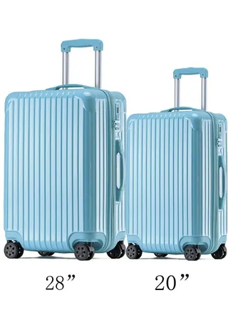 Set of 2 Premium Expandable Aluminum Frame ABS & PC Suitcase 20/28 Inch 