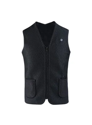 USB Charging 3 Speed Adjustable Heated Vest Black 