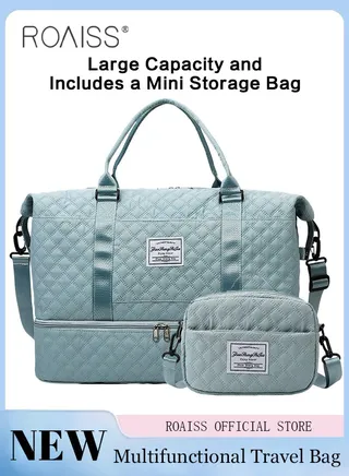 Large Capacity Duffle Bag and a Small Zipper Pouch Bag Combination Set Unisex Multi-Functional Waterproof Shoulder Crossbody Bags Sets for Travel Business Trip or Gym Suitable for both Women and Men 