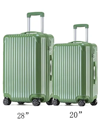 Set of 2 Premium Expandable Aluminum Frame ABS & PC Suitcase 20/28 Inch 