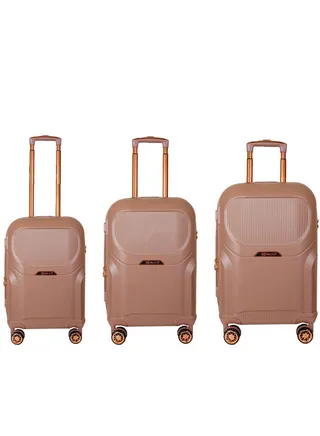 Trolley Luggage Sets 3 Piece Hard side Expandable Lightweight Durable Suitcase bag Sets Double Spinner Wheels TSA Lock pink colour 