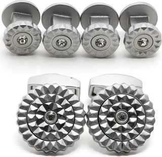 Palladium-Plated Crystal Cufflinks