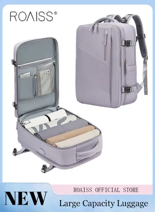 Large Travel Backpack Carry On Backpack Expandable Airline Airplane Approved Weekender Backpack Hiking Backpack Laptop Backpack with USB Charging Port Waterproof Backpack 