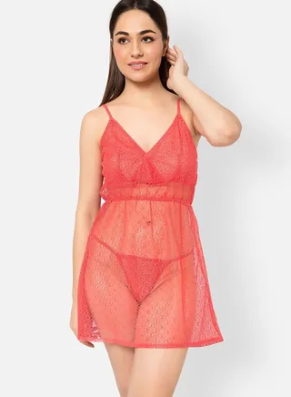 Strappy Mesh Babydoll 