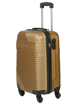 Hard Case Suitcase Luggage Trolley for Unisex ABS Lightweight Travel Bag with 4 Spinner Wheels KH120 Gold 