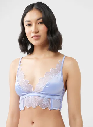 V-Neck Lace Detail Bralette 