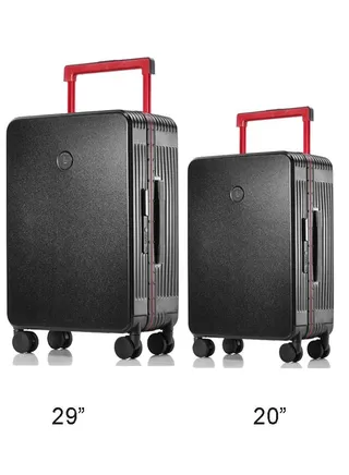 Set of 2 Premium Expandable Aluminum Frame ABS & PC Suitcase 20 Inch And 29 Inch 