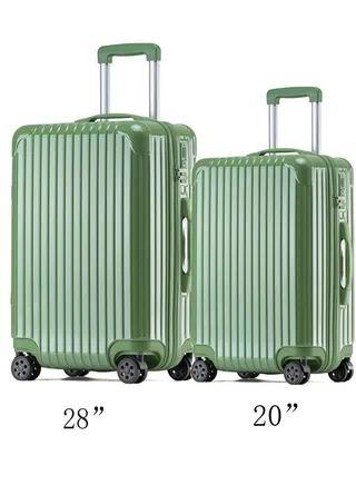 Set of 2 Premium Expandable Aluminum Frame ABS & PC Suitcase 20/28 Inch 