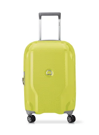 Delsey Clavel 55cm Hardcase 4 Double Wheel Expandable Cabin Luggage Trolley Lemon 