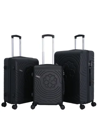 3 Piece ABS Hard side Trolley Luggage Set Spinner Wheels with Number Lock 