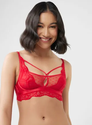 Plunge Neck Lace Bra 