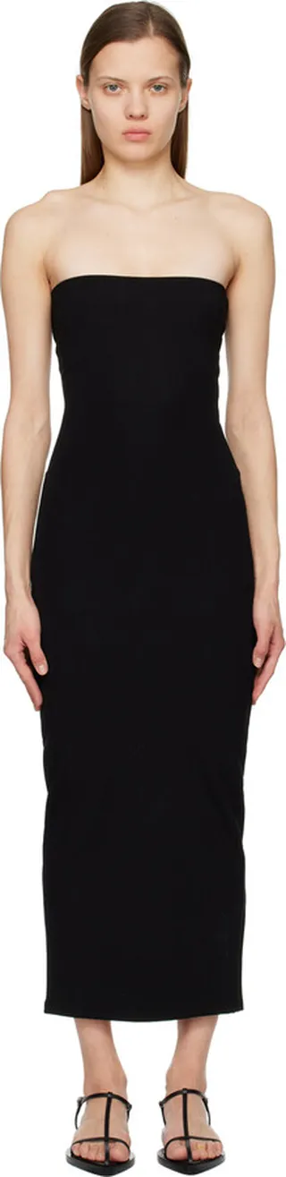 LESET Black Rio Midi Dress