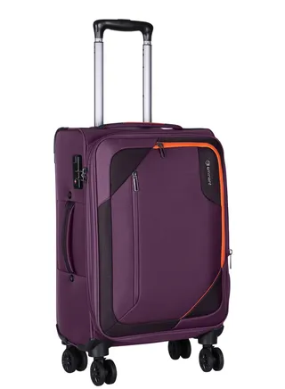 Expandable Luggage Trolley Bag Soft Suitcase for Unisex Travel Polyester Shell Lightweight with TSA lock Double Spinner Wheels E765SZ Carry On 20 Inch Purple 