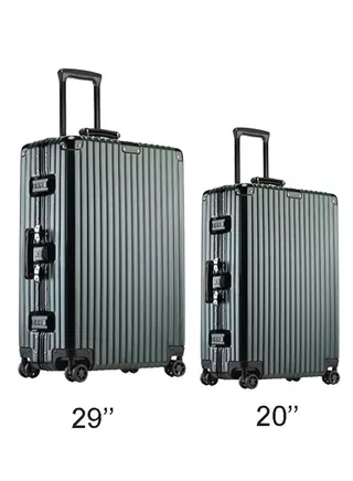 Set of 2 Premium Expandable Aluminum Frame ABS & PC Suitcase 20 Inch And 29 Inch 