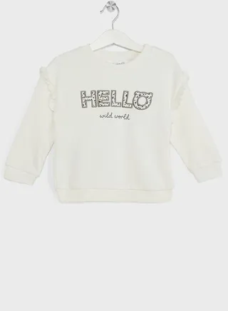 Infant Text Print Sweatshirt 