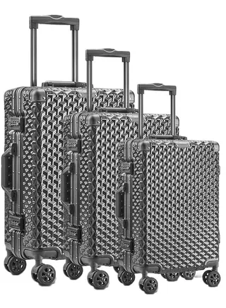 3 Pieces Aluminium Hardside 360 degree Spinner Wheels Trolley Luggage Set with TSA Lock 20/24/28 Inch 