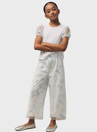 Kids Mesh Detail Pants 