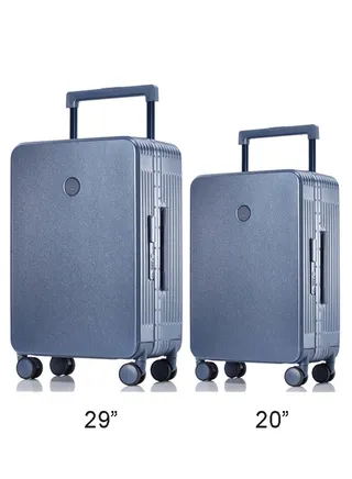 Set of 2 Premium Expandable Aluminum Frame ABS & PC Suitcase 20 Inch And 29 Inch 