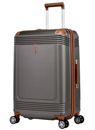 Hard Case Travel Bag Large Luggage Trolley Polycarbonate Lightweight Suitcase 4 Quiet Double Spinner Wheels With Tsa Lock KK10 Gold Grey 