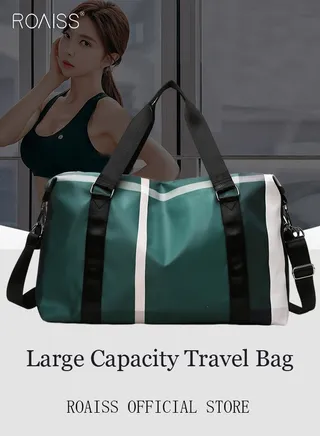 Functional Sports Fitness Handbag with Dry and Wet Separation Large Capacity Design Business Trip and Boarding Short Distance Travel Bag 