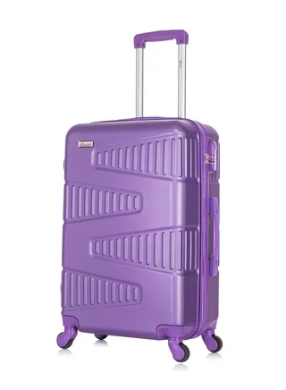 Hard Case Travel Bag Luggage Trolley For Unisex ABS Lightweight Suitcase with 4 Spinner Wheels KH1075 Purple 