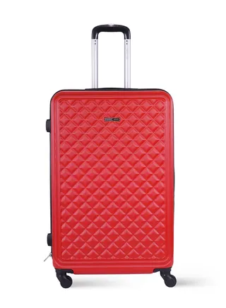 Retro Cabin Size ABS Hardside Spinner Luggage Trolley 20 Inch Red 