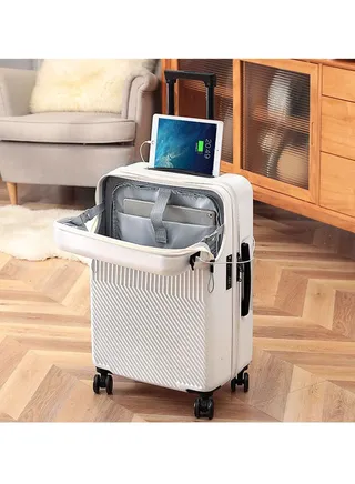 Lightweight Luggage Checked Bag- 20 Inches Hardshell Suitcase Spinner Luggage for Travel | ABS Medium Size Luggage with Spinner Wheels 4 