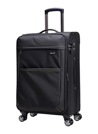 Soft Shell Travel Bag Expandable Luggage Trolley for Unisex Polyester Light Weight Suitcase with TSA lock 4 Quiet Double Spinner Wheels V6093SZ 