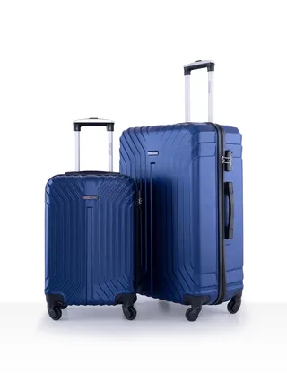 Winso 2-Piece ABS Hardside Spinner Luggage Trolley Set Navy 